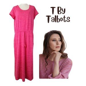 T By TALBOTS Heathered Pink Loungewear Maxi Dress Women's 1X